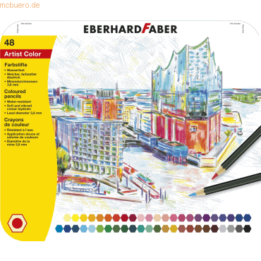 2 x Eberhard Faber Farbstift Artist Color VE=48 Farben Metalletui von Eberhard Faber