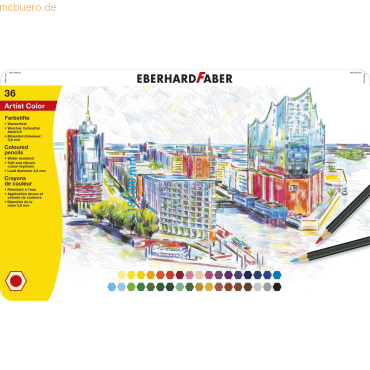 3 x Eberhard Faber Farbstift Artist Color VE=36 Farben Metalletui von Eberhard Faber