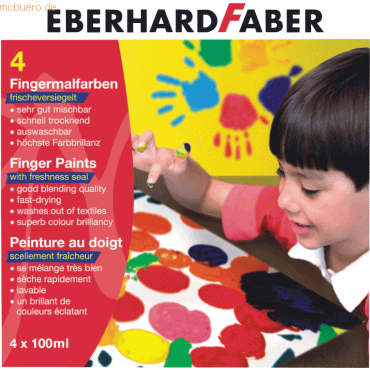4 x Eberhard Faber Fingermalfarben 4 Farben a 100ml von Eberhard Faber