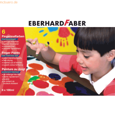 4 x Eberhard Faber Fingermalfarben 6 Farben a 100ml von Eberhard Faber