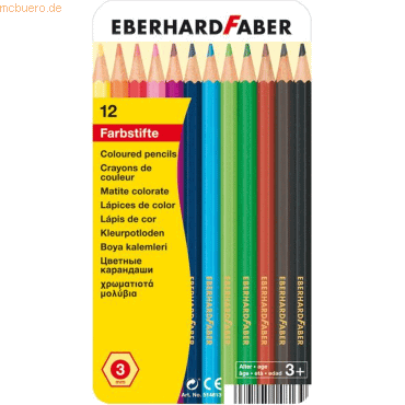 5 x Eberhard Faber Buntstifte hexagonal VE=12 Farben Blechetui von Eberhard Faber