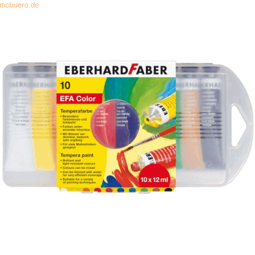 6 x Eberhard Faber Schulmalfarbe Efacolor Tempera Tuben 12ml VE=10 Far von Eberhard Faber