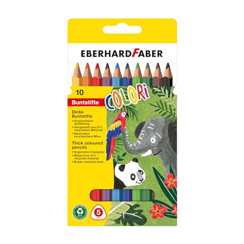 Eberhard Faber 511409 - Buntstifte Set Colori, 10 Jumbo Buntstifte in ergonomischer Dreikant Form Eberhard Faber 511409 - Buntstifte Set Colori, 10 Jumbo Buntstifte in ergonomischer Dreikant Form von Eberhard Faber