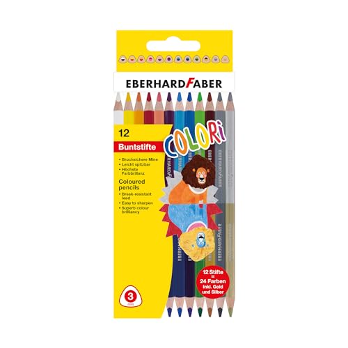 Eberhard Faber 514811 - Buntstifte Set Colori, 12 Duo Buntstifte mit 24 Farben von Eberhard Faber