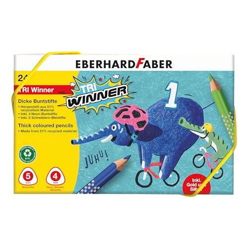 Eberhard Faber 518424 - TRI Winner Buntstifte, Box 24-teilig, zum Malen, Illustrieren und Zeichnen von Eberhard Faber