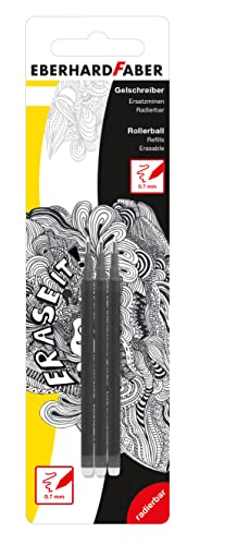 Eberhard Faber 582191 Ersatzminen für radierbaren Gelschreiber, 3 Stück in Schwarz von Eberhard Faber