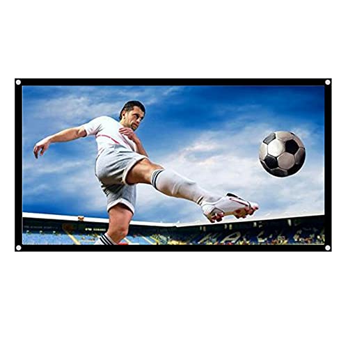 Eboxer 60/72 / 84/100/120 Zoll Projektorleinwand 16:9, HD 4K Tragbare Faltbare Projektionsleinwand mit schwarzem Rand und hängenden Löchern für Heimkino und Outdoor-Kinoprojektor (A) von Eboxer