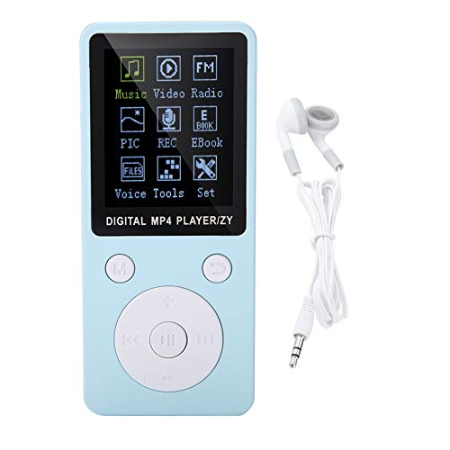 Eboxer Beweglicher Schirm MP4 Musik-Spieler-Unterstützungs 32GB TF Karte mit Langer Bereitschaftszeit des Kopfhörers MP4 Player für Sport/Freizeit(Blau) von Eboxer