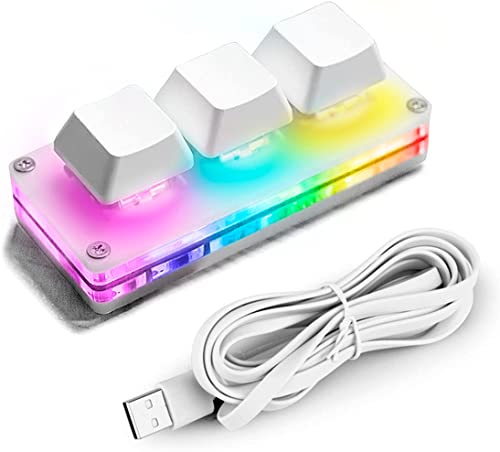 Ecarke OSU Tastatur 3 Tasten Gaming Tastatur, USB Mini 3 Tasten Tastatur Mechanische Gaming PC Tastaturen Programmiermakro mit Software OSU HID Standardtastatur.(Upgrade Cherry Shaft & RGB LED) von Ecarke