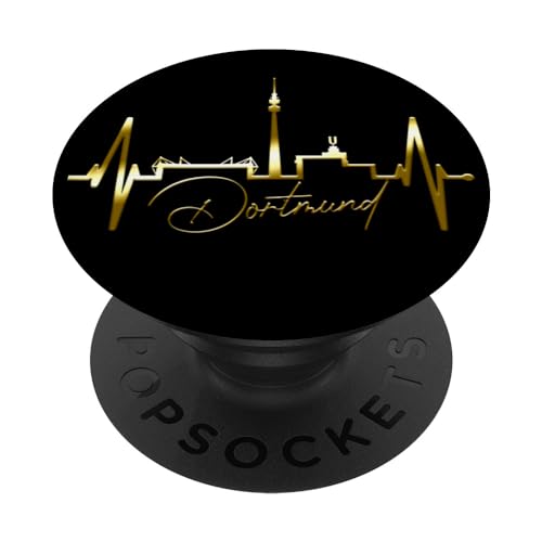 Dortmund Herzschlag Skyline Puls Ruhrpott I Love Dortmunder PopSockets Klebender PopGrip von Echte Dortmunder Outfits für Fans mit Herz