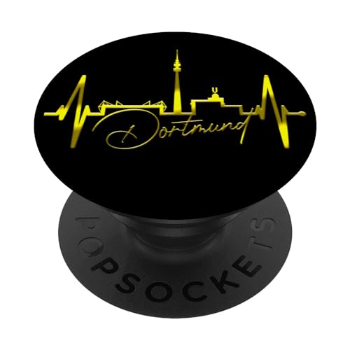 Dortmund Herzschlag Skyline Puls Ruhrpott I Love Dortmunder PopSockets Klebender PopGrip von Echte Dortmunder Outfits für Fans mit Herz