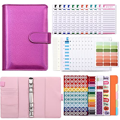 Echwave Macaron A6 PU Leder DIY Notebook Cover Tagebuch Agenda Planer Reißverschluss, Rot von Echwave