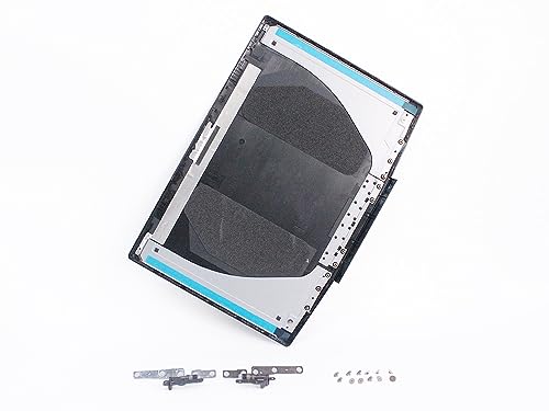Eclass LCD Rückabdeckung & Schrauben & Scharniere Set Schwarz für Dell Inspiron Gaming G3 15 3590 Blue Logo Top Case mit Scharnier Kit Schraube 10pcs Heckdeckel 0747KP 747KP von Eclass