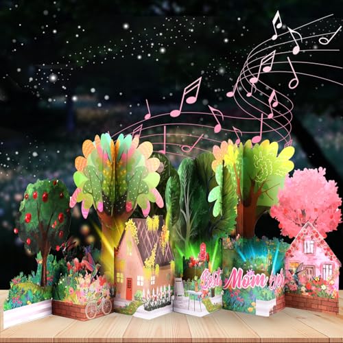 Ecloverlife Muttertagskarte, Große 3D-Muttertagskarte mit Musik und Licht, Alles Gute zum Muttertag Karte für Mama, Frau, Best Mom Ecloverlife Muttertagskarte, Große 3D-Muttertagskarte mit Musik und Licht, Alles Gute zum Muttertag Karte für Mama, Frau, Best Mom von Ecloverlife