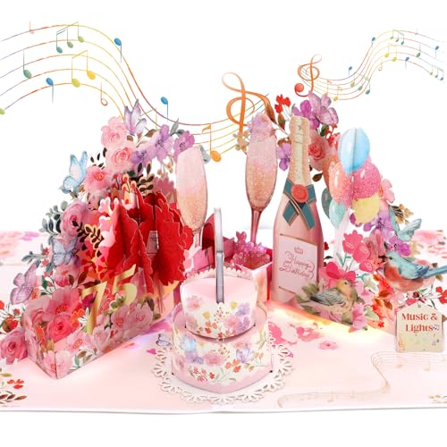 Geburtstagskarte für 75 Jahre Frau, Geburtstagskarte 75 Jahre mit Musik & Licht für Frauen, 3D Champagner Pop-Up Singende Karte Geburtstag für 75 Jahre Frauen, Mutter, Oma, Ehefrau, Damen Geburtstagskarte für 75 Jahre Frau, Geburtstagskarte 75 Jahre mit Musik & Licht für Frauen, 3D Champagner Pop-Up Singende Karte Geburtstag für 75 Jahre Frauen, Mutter, Oma, Ehefrau, Damen von Ecloverlife