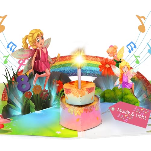 Geburtstagskarte für 8 Jahre Mädchen, 3D Fee Geburtstagskarten mit Musik für 8 Jahre Mädchen Kinder, Pop-up Singende Karte Geburtstag mit LED Licht Kerze für 8 Jahre Mädchen, Tochter, Enkelin Geburtstagskarte für 8 Jahre Mädchen, 3D Fee Geburtstagskarten mit Musik für 8 Jahre Mädchen Kinder, Pop-up Singende Karte Geburtstag mit LED Licht Kerze für 8 Jahre Mädchen, Tochter, Enkelin von Ecloverlife