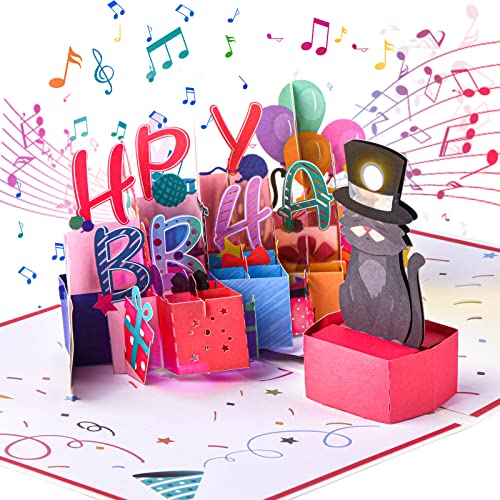 Geburtstagskarte mit Musik,3D Karte Pop up Geburtstagskatze für Kinder 1 Jahr, 2 Jahre, 3 Jahre, 4 Jahre, 5 Jahre, 6 Jahre, 7 Jahre, 8 Jahre, 9 Jahre Mädchen. von Ecloverlife