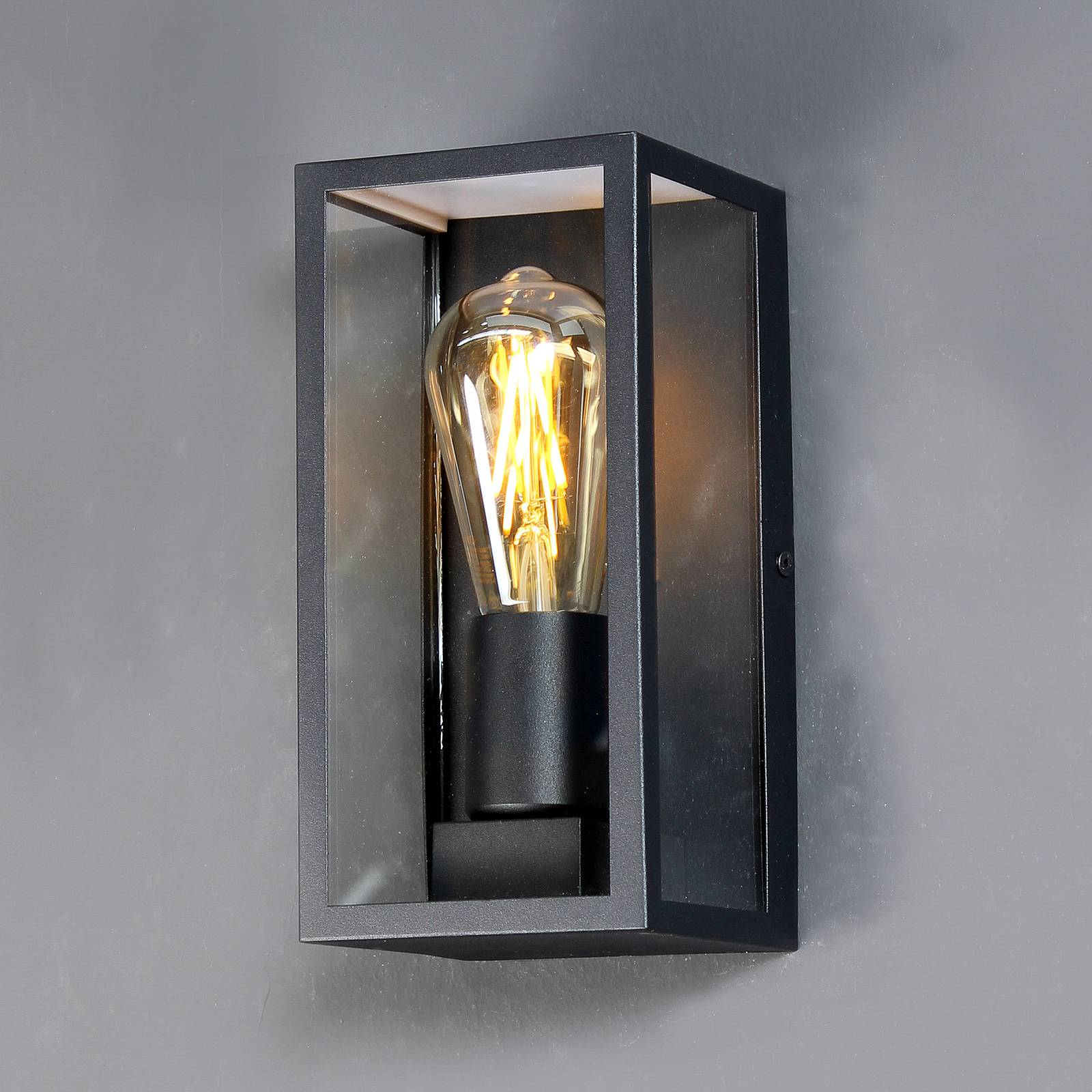 Außenwandleuchte Karo, Aluminium und Glas, schwarz Außenwandleuchte Karo, Aluminium und Glas, schwarz von Eco-Light