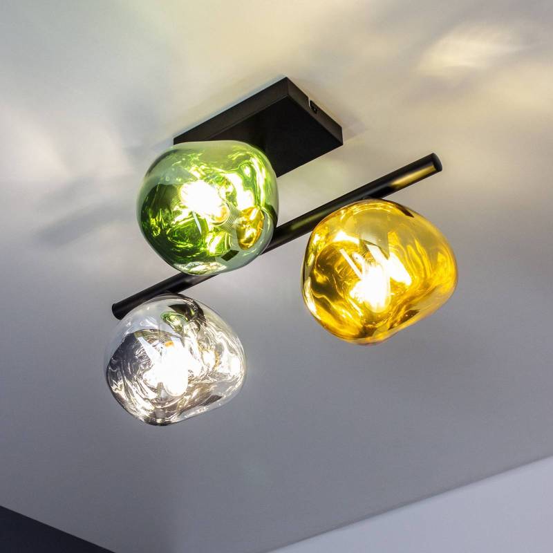 Deckenleuchte Canopus, multicolor, dreiflammig, Glas, E14 von Eco-Light
