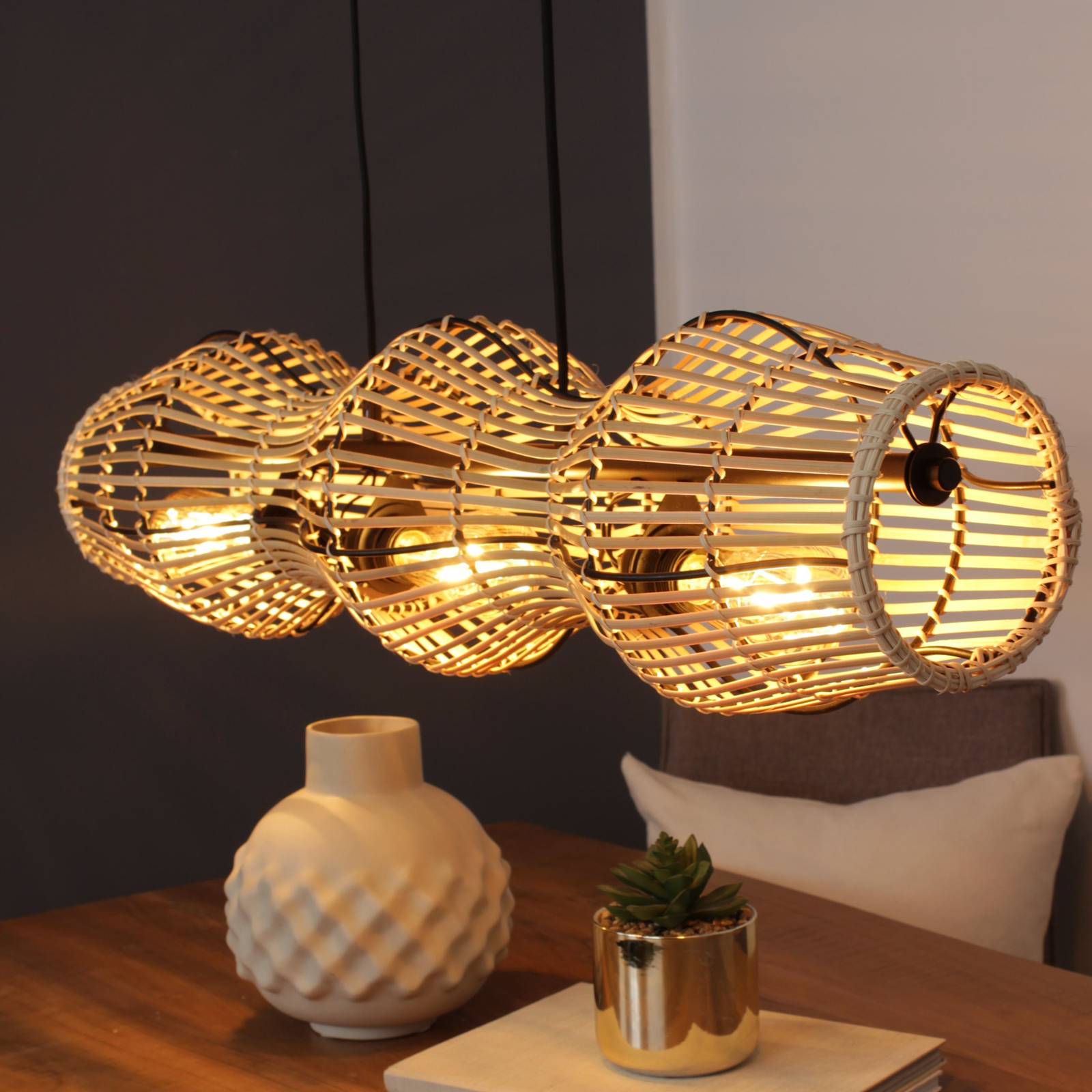 Hängeleuchte Bamboo, natur, 3-flammig Hängeleuchte Bamboo, natur, 3-flammig von Eco-Light