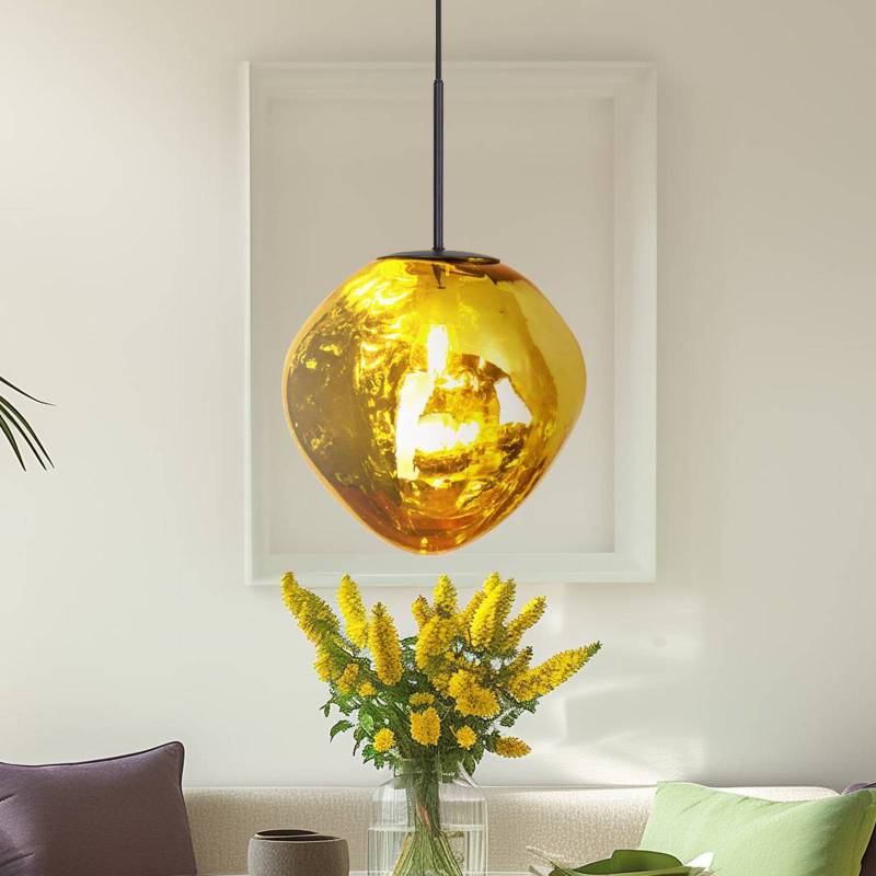 Hängeleuchte Canopus, goldfarben, Ø 28 cm, Glas, E27 von Eco-Light