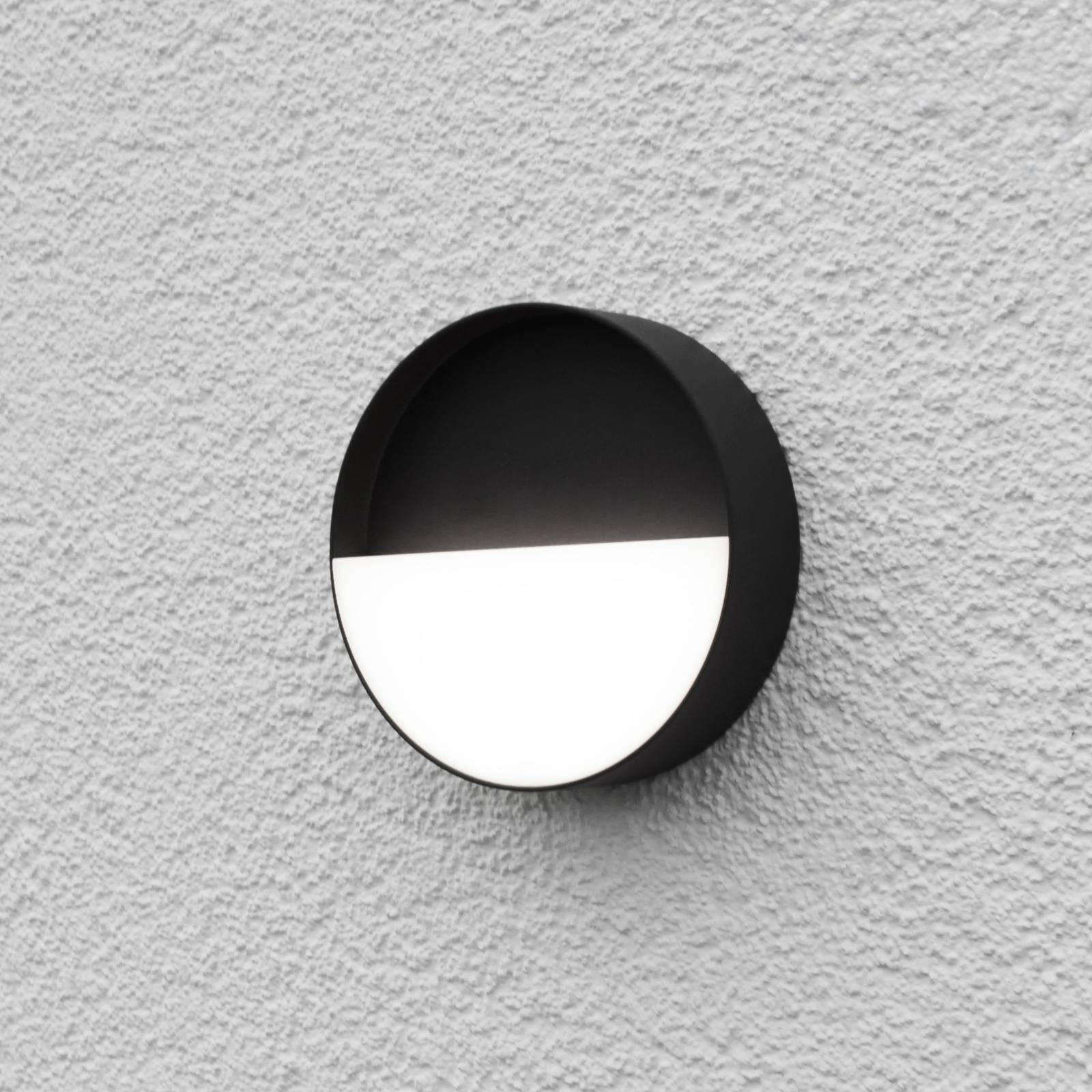 LED-Akku-Außenwandleuchte Meg, anthrazit, Ø 15 cm LED-Akku-Außenwandleuchte Meg, anthrazit, Ø 15 cm von Eco-Light