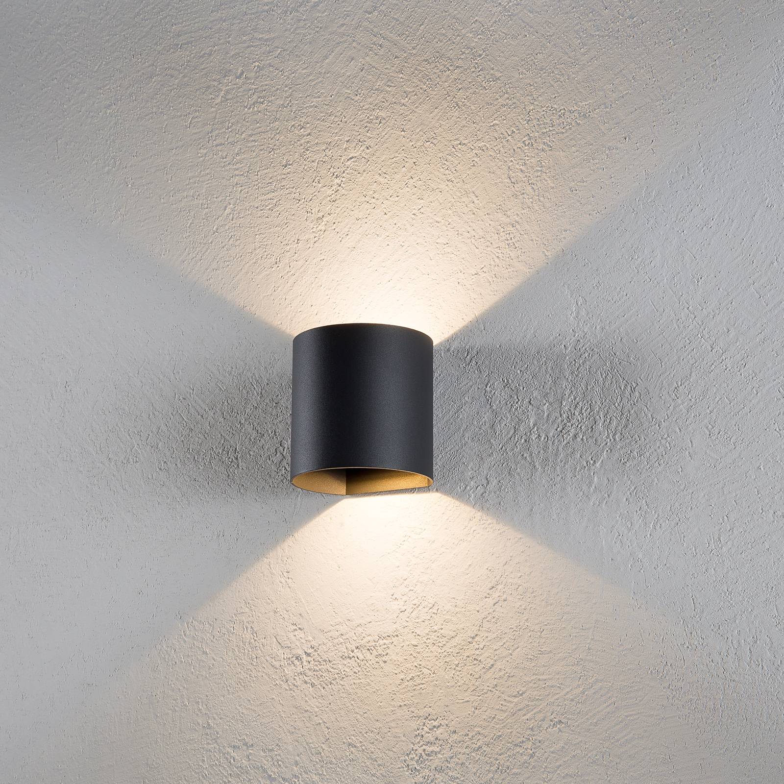 LED-Außenwandlampe Dodd, rund, anthrazit von Eco-Light