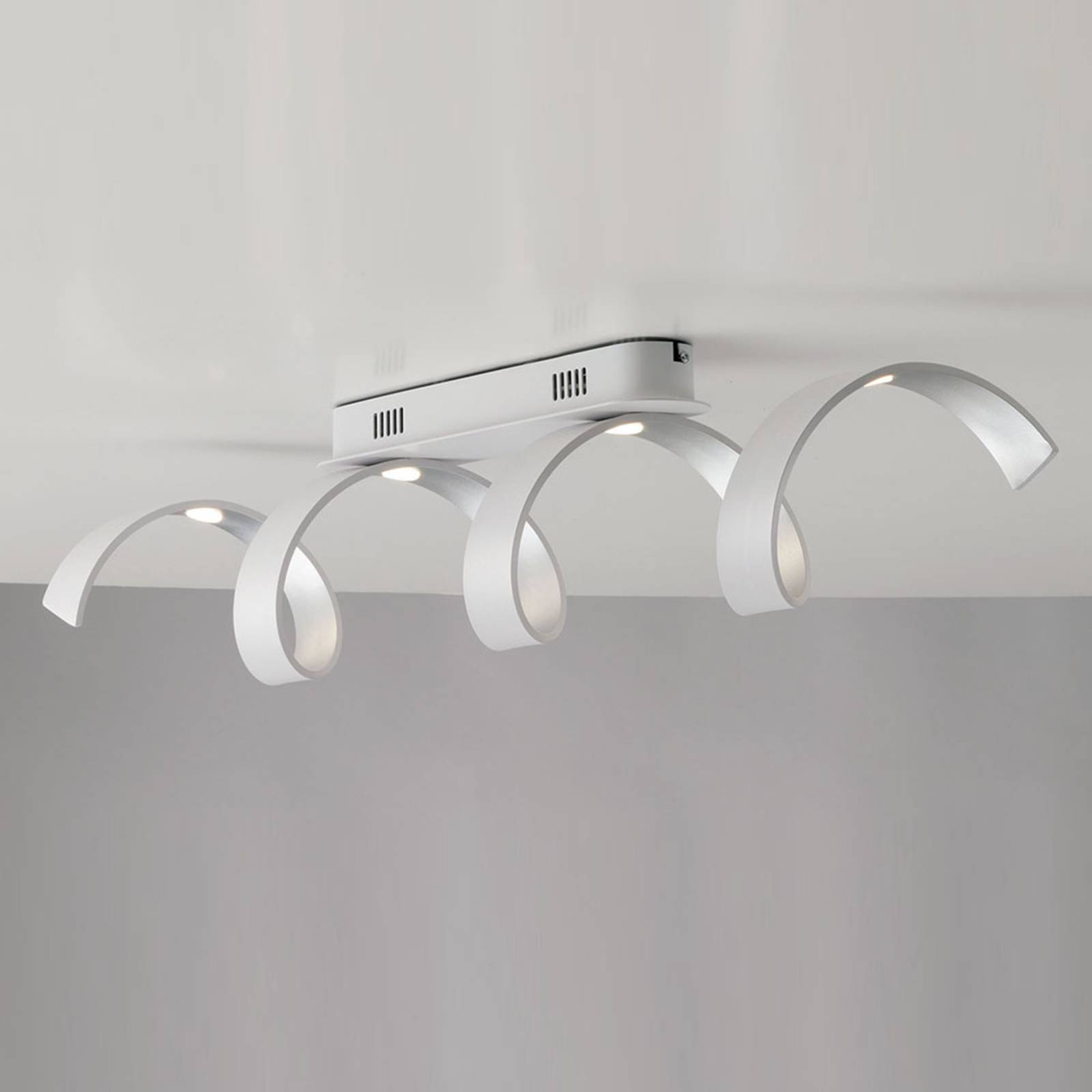 LED-Deckenleuchte Helix in Weiß-Silber LED-Deckenleuchte Helix in Weiß-Silber von Eco-Light