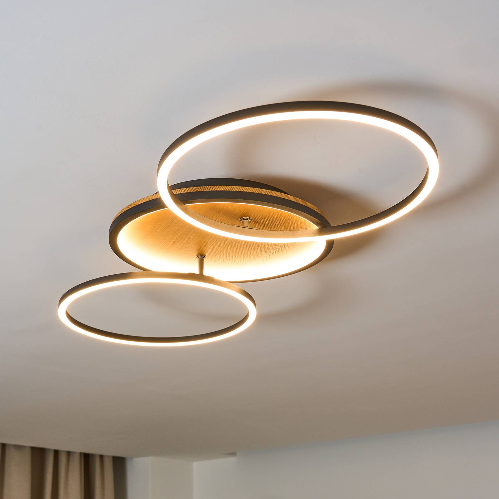 LED-Deckenleuchte Kiru, pinie, Länge 87,4 cm, 2-flg., Holz LED-Deckenleuchte Kiru, pinie, Länge 87,4 cm, 2-flg., Holz von Eco-Light