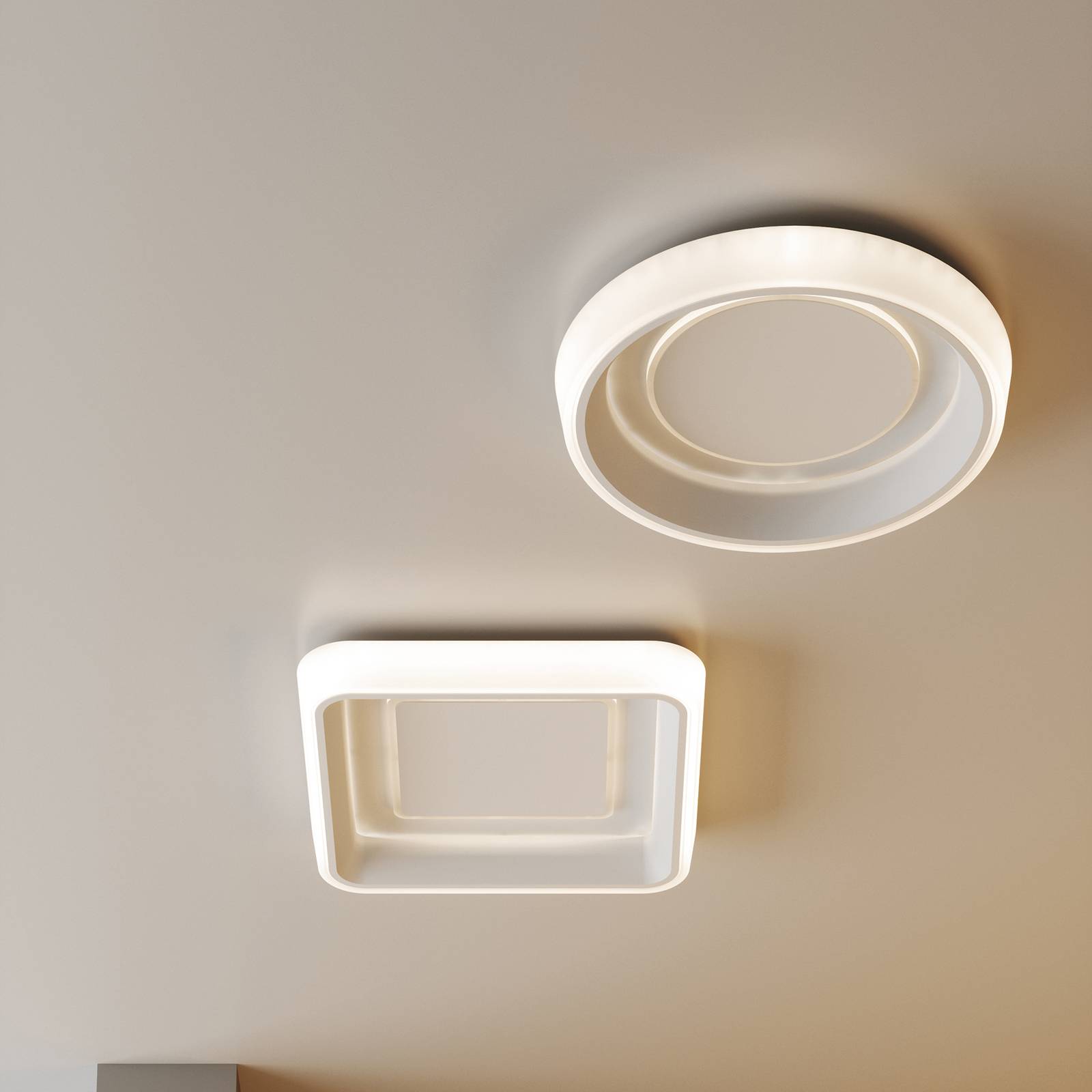 LED-Deckenleuchte Nurax wählbare Lichtfarbe, eckig von Eco-Light