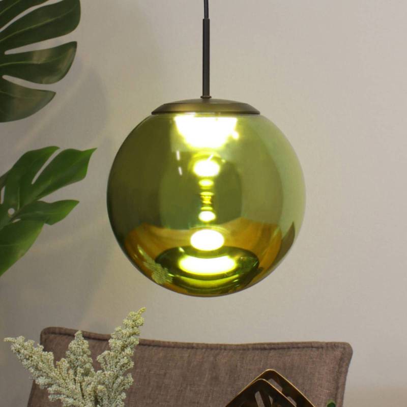 LED-Hängeleuchte Altaïr, grün, Ø 15 cm, Glas, 3.000 K von Eco-Light