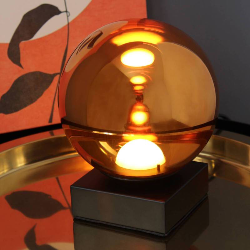 LED-Tischlampe Altaïr bernsteinfarben Höhe 18 cm Glas 3.000K von Eco-Light