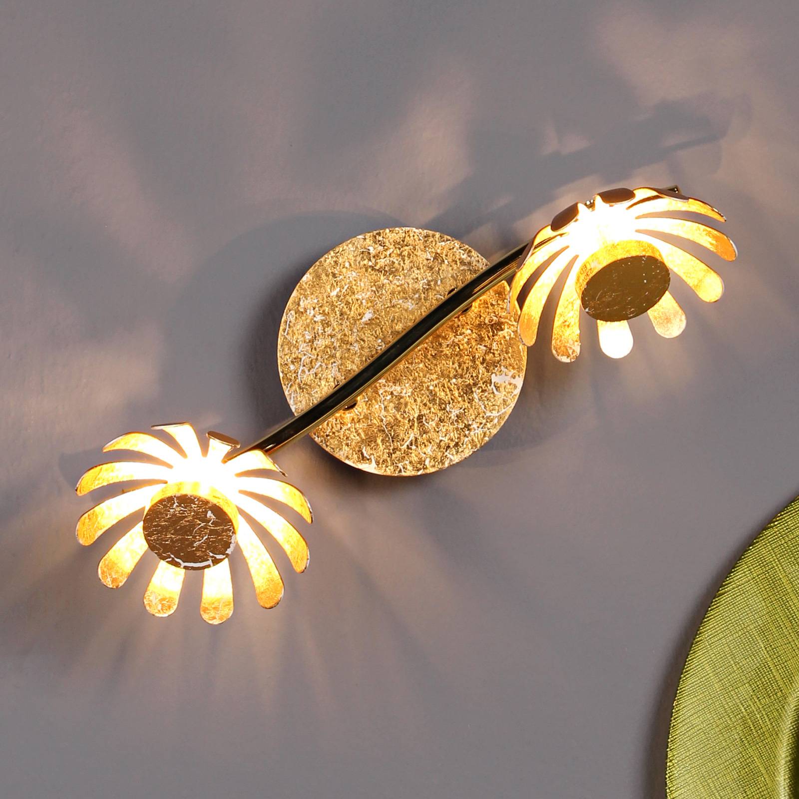 LED-Wandleuchte Bloom zweiflammig gold LED-Wandleuchte Bloom zweiflammig gold von Eco-Light