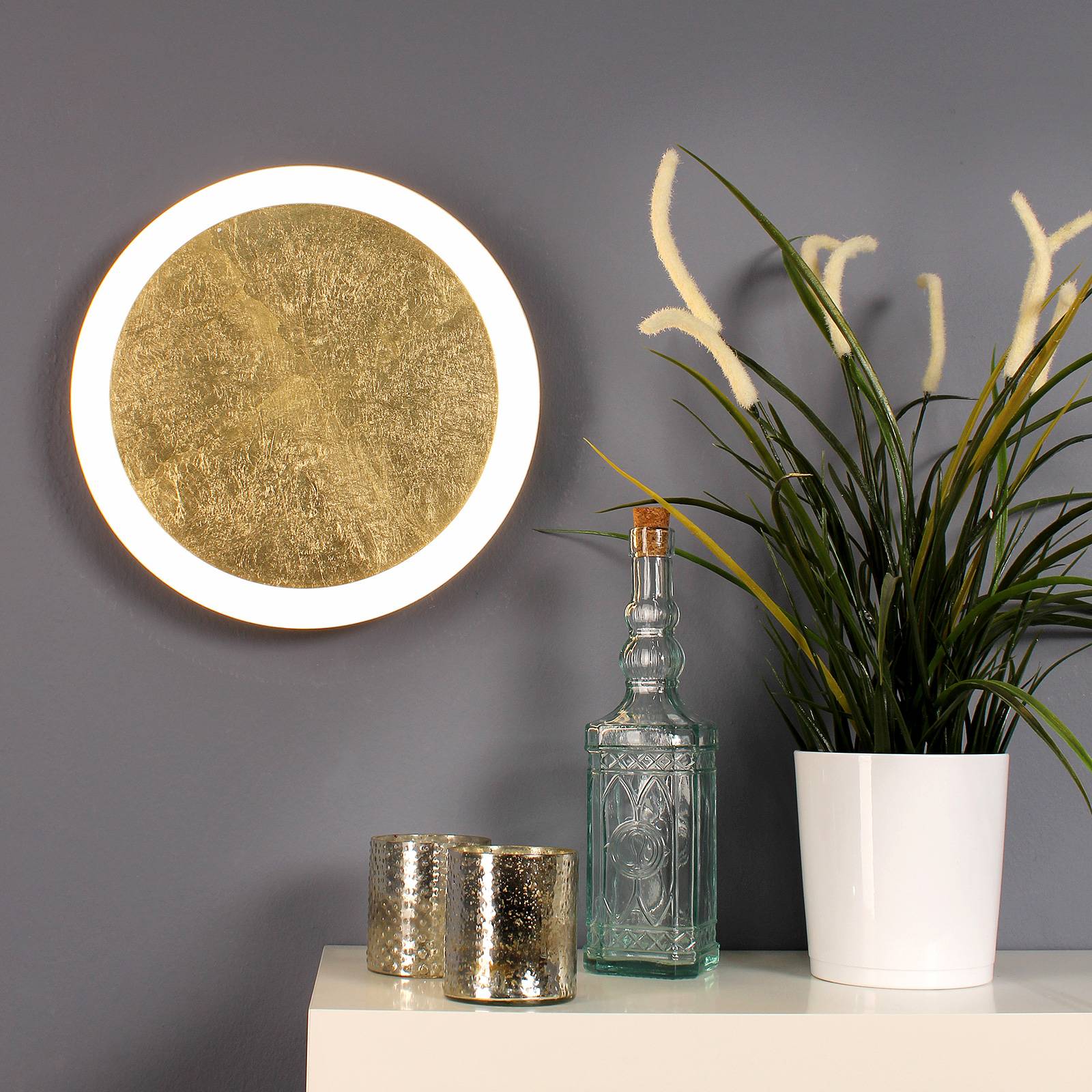 LED-Wandleuchte Moon Ø 50 cm, gold LED-Wandleuchte Moon Ø 50 cm, gold von Eco-Light