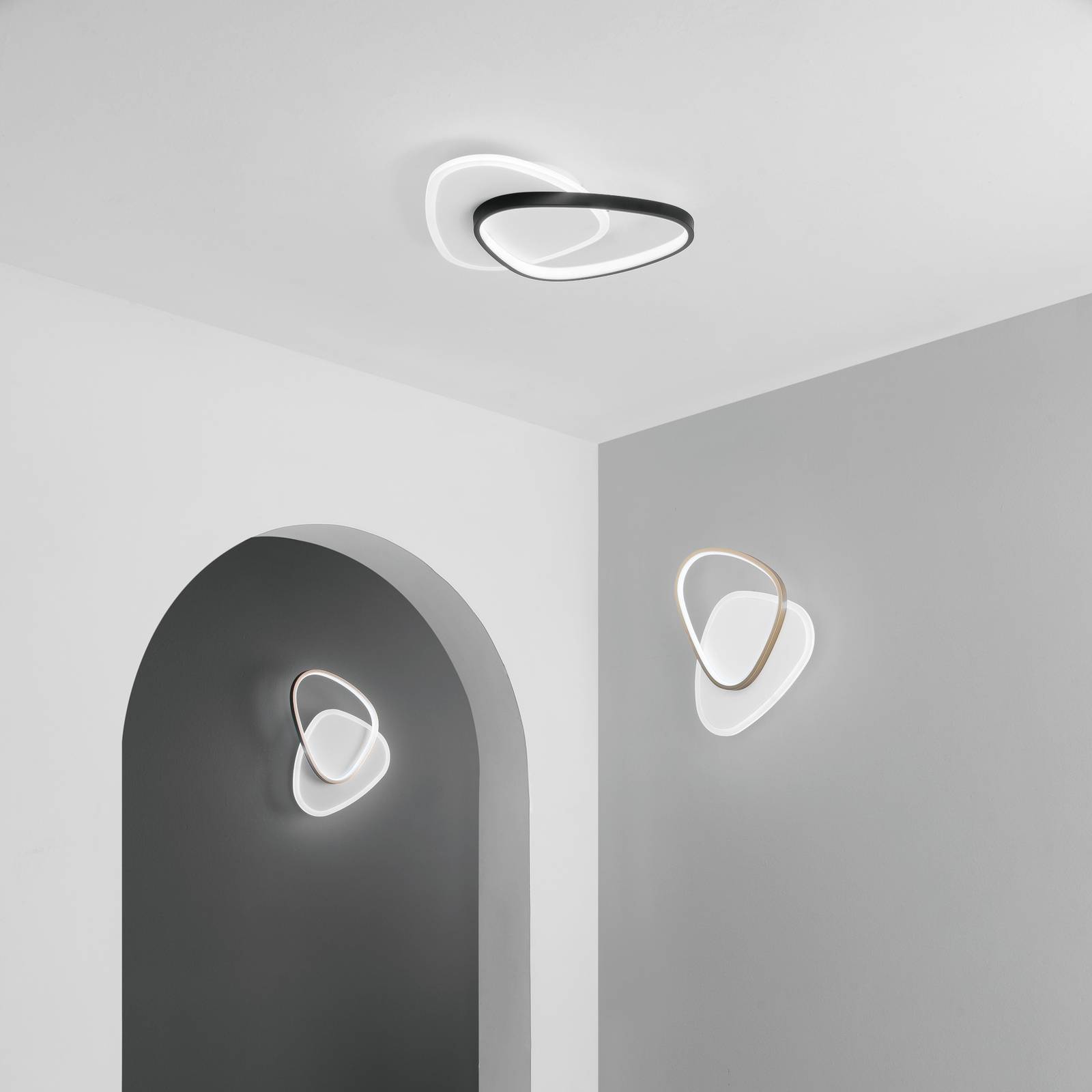 LED-Wandleuchte Ovest, schwarz, Länge 45 cm, Alu, CCT von Eco-Light