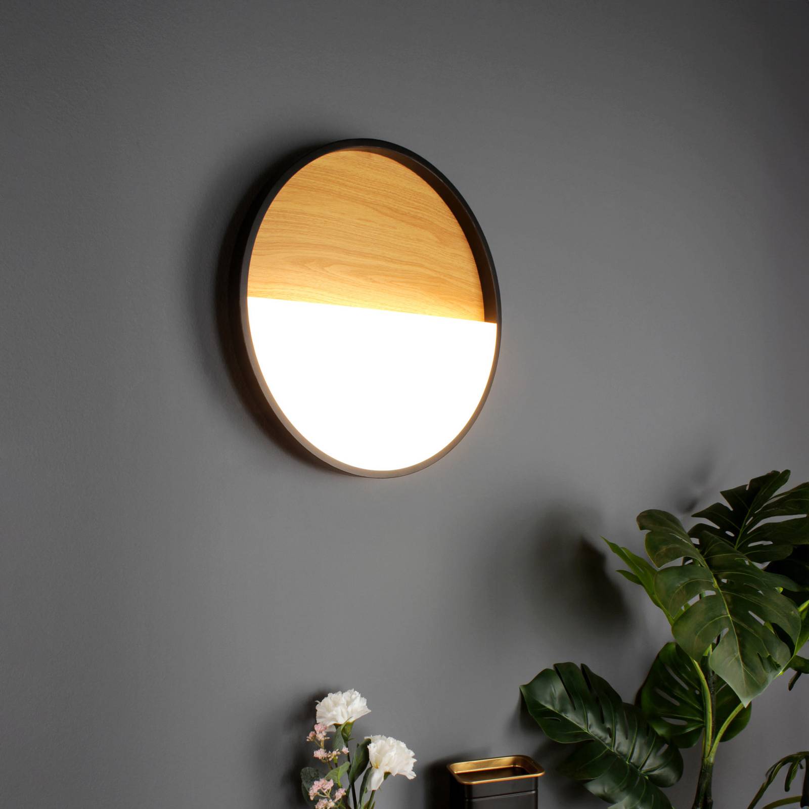 LED-Wandleuchte Vista, holz hell/schwarz, 40 x 40 cm LED-Wandleuchte Vista, holz hell/schwarz, 40 x 40 cm von Eco-Light