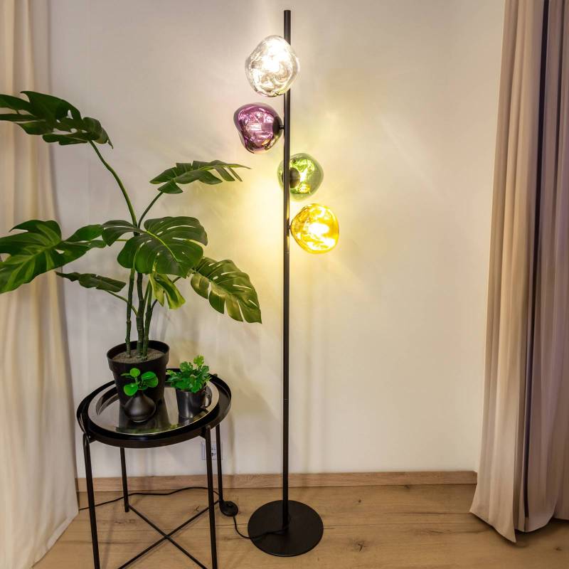 Stehleuchte Canopus, multicolor, Höhe 160 cm 4-flg. Glas E14 von Eco-Light