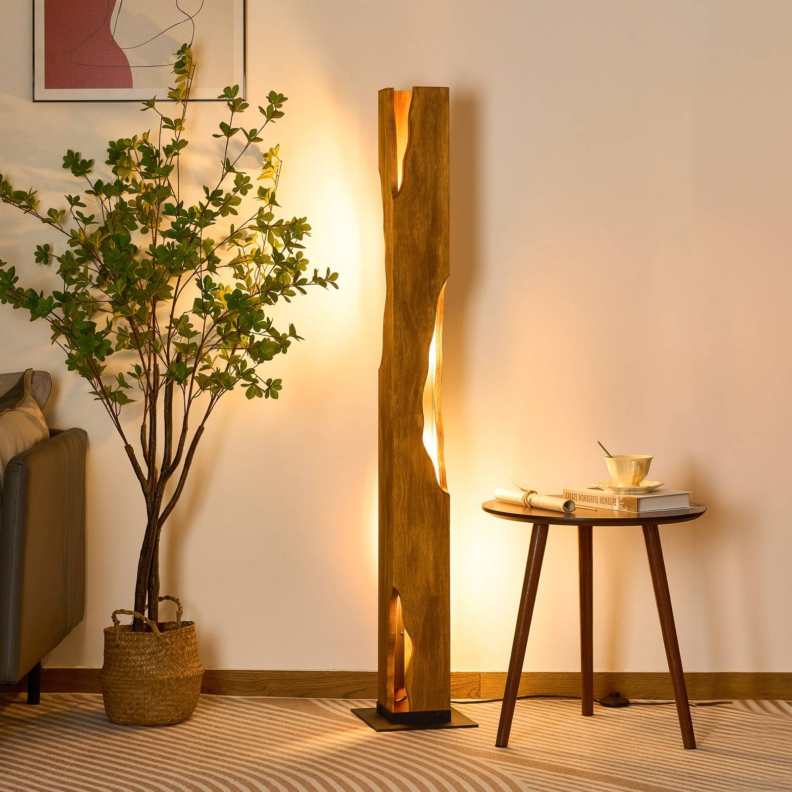 Stehleuchte Venus, braun, Höhe 141 cm, Holz, 4-flammig Stehleuchte Venus, braun, Höhe 141 cm, Holz, 4-flammig von Eco-Light
