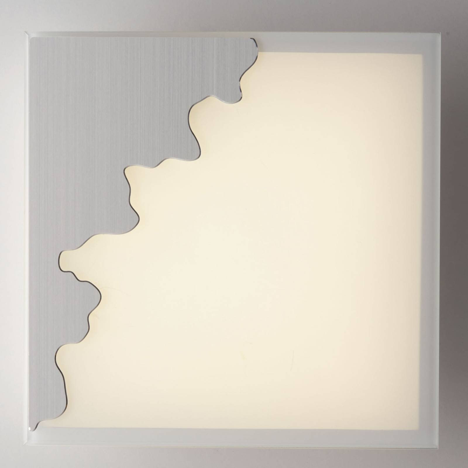 Wandleuchte Chic, eckig, silber/satiniert, 38x38cm Wandleuchte Chic, eckig, silber/satiniert, 38x38cm von Eco-Light