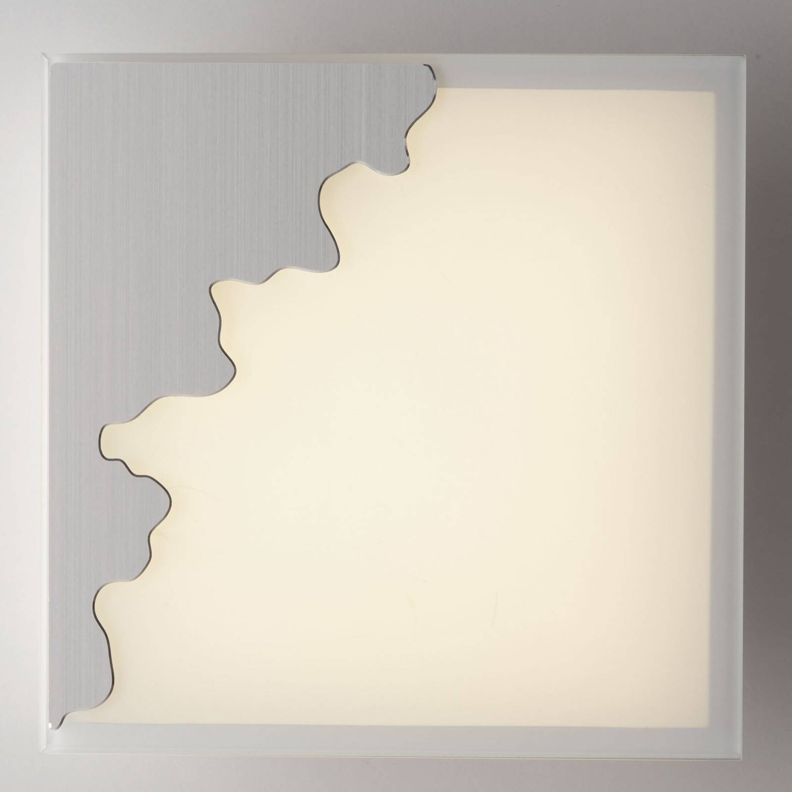 Wandleuchte Chic, eckig, silber/satiniert, 38x38cm von Eco-Light