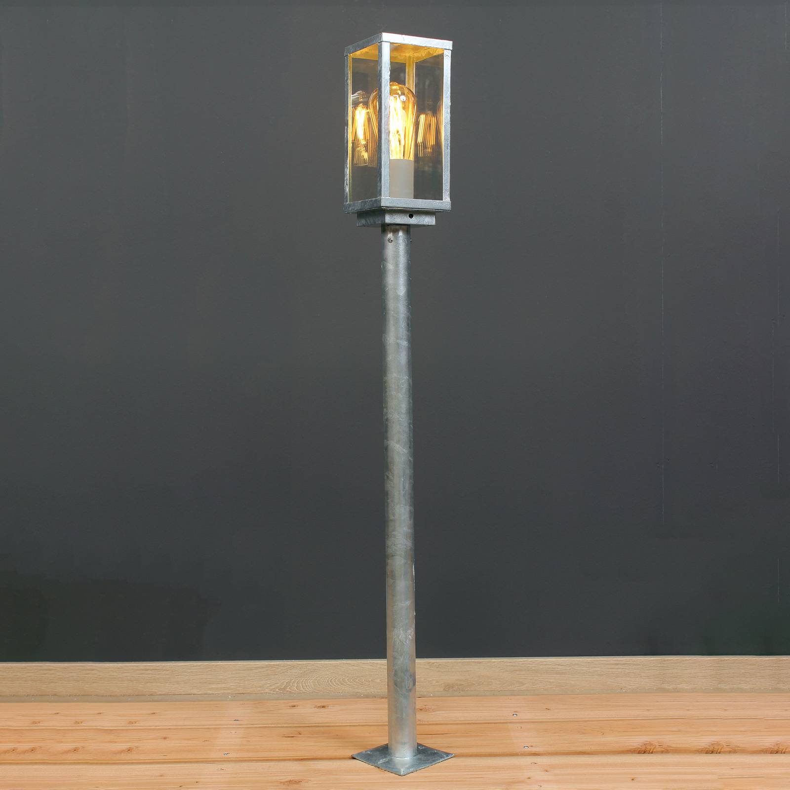 Wegeleuchte Karo, Dämmerungssensor, 100 cm, zink Wegeleuchte Karo, Dämmerungssensor, 100 cm, zink von Eco-Light