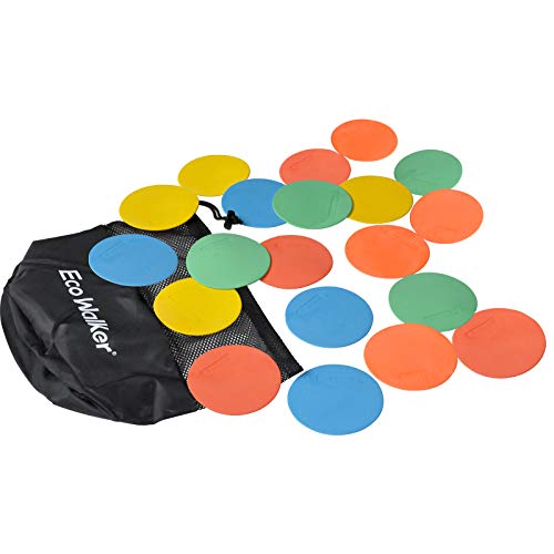 Eco Walker Flache Marker Spot Cones 4 Zoll für Klassenzimmer Vorschule und Kindergarten (Set von 20 Stück) (Orange) von Eco Walker