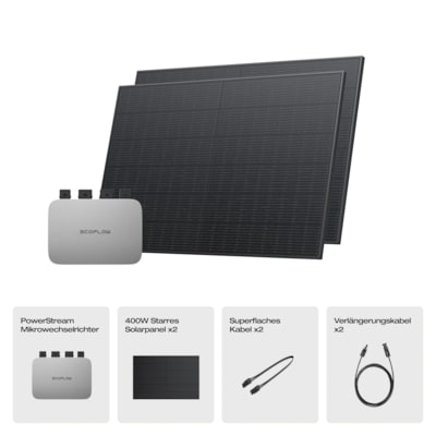 ECOFLOW 2 x 400W Rigid Solar Panel + Micro Inverter 600W von EcoFlow