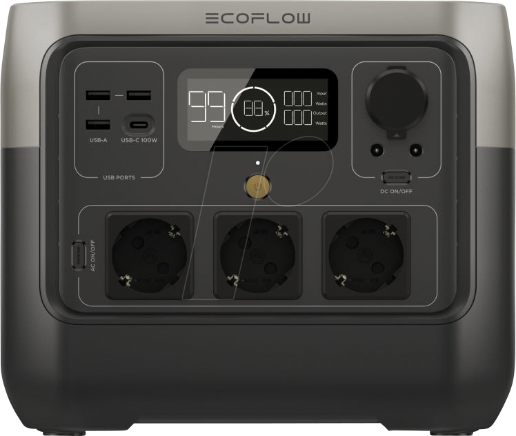 ECOFLOW RI2 800W - River 2 Pro, Powerstation, 800 W, USB von EcoFlow