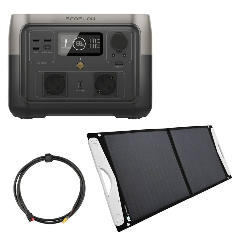 EcoFlow River 2 MAX Powerstation + 100W Solarpanel von EcoFlow