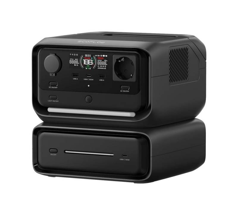 Ecoflow ECOFLOW RIVER 3 Max (River 3 Plus & EB300) Tragbare Powerstation Powerstation, 572 Wh LFP-Akku, 1200 W Leistung, USV < 10 ms von Ecoflow