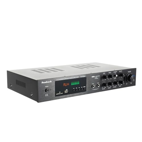 HiFi-Verstärker mit Bluetooth 5.0,verstärker 220v 600w,Endverstärker mit Ukw-Radio,RCA,Aux,USB-Karteneingang,Mini HiFi Verstärker für Zuhause,Studio von Ecoggeder