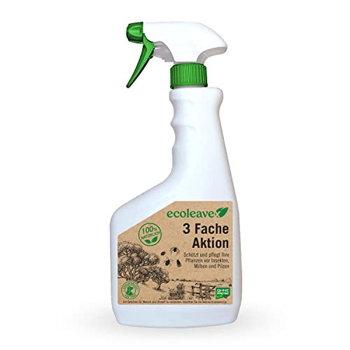 ECOLEAVEX 3 Fache Aktion, Schützen und pflegen Sie Ihre Pflanzen gegen Insekten, Milben und Pilze, Ökologisches Mittel, 100% natürlich und rückstandsfrei (Spray Sprühflasche 750 ml) von Ecoleavex