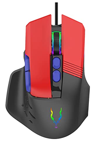 Econo EliteForce 9D Gaming-Maus, kabelgebunden, USB-Gaming-Maus mit optischer Maus, Schaltern, 8 programmierbare Tasten, einstellbare RGB-Modi, 12000 Dpi, für PC/Mac/Laptop, Gamer, Abfragerate 1000 Hz Econo EliteForce 9D Gaming-Maus, kabelgebunden, USB-Gaming-Maus mit optischer Maus, Schaltern, 8 programmierbare Tasten, einstellbare RGB-Modi, 12000 Dpi, für PC/Mac/Laptop, Gamer, Abfragerate 1000 Hz von Econo