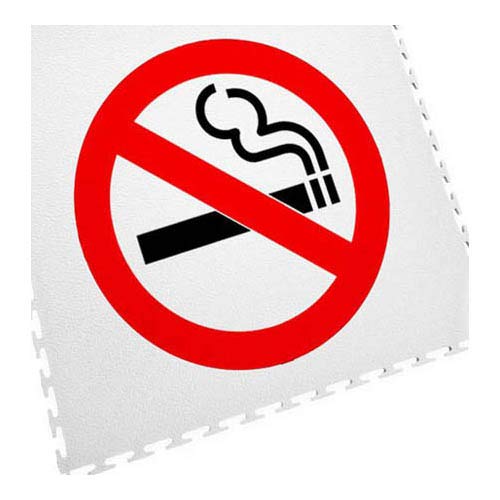 Ecotile 13.236 Bodenmarkierungsfliese mit Logo Rauchen Verboten, 500mm x 500mm, Weiß von Ecotile